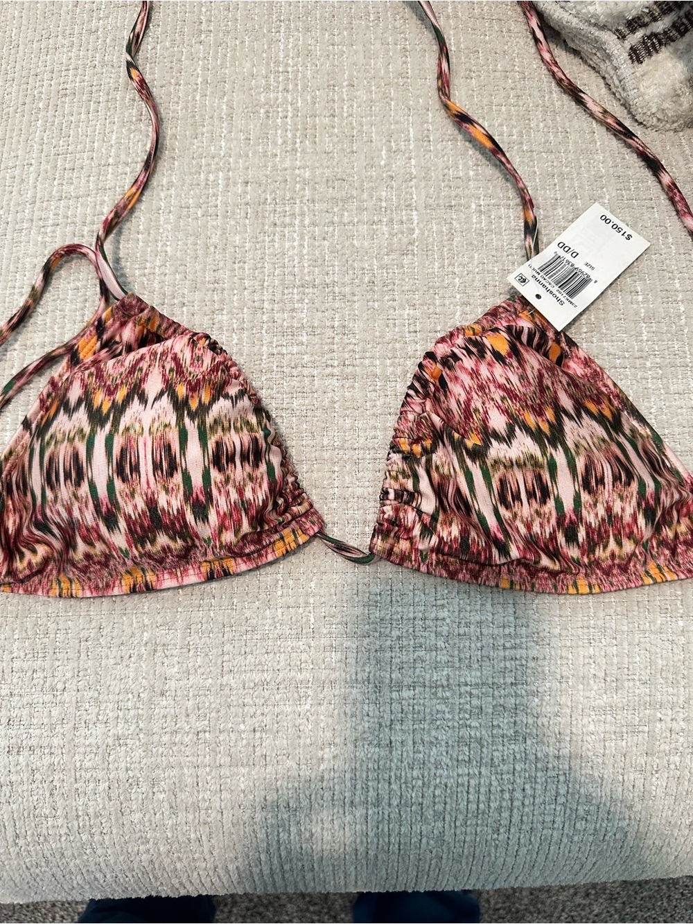 Shoshanna Bikini Top in Multicolor Ikat Print